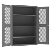 Heavy Duty Welded 14 Gauge Steel Ventilated Cabinet by Durham – Alloy Steel, Grey, Model EMDC-482472-95