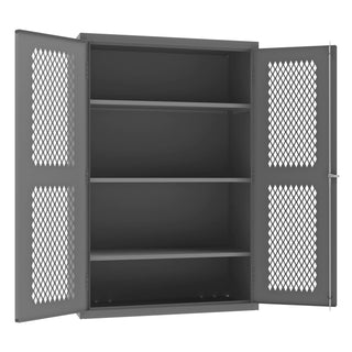 Heavy Duty Welded 14 Gauge Steel Ventilated Cabinet by Durham – Alloy Steel, Grey, Model EMDC-482472-95