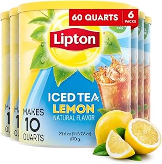 Lipton Iced Tea Mix, Lemon, Makes 10 Quarts,Count 6(Pack of 1)