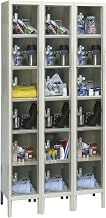 USVP3258-6PT Safety-View Plus Locker, 36" Width x 15" Depth x 78" Height, 6-Tier, 3-Wide, Knock-Down, 729 Parchment