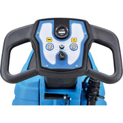 Automatic Floor Scrubber with 17" Cleaning Path by Global Industrial – 19"W x 43"H, 9.2 gallons, Plastic, Blue, Model 641411