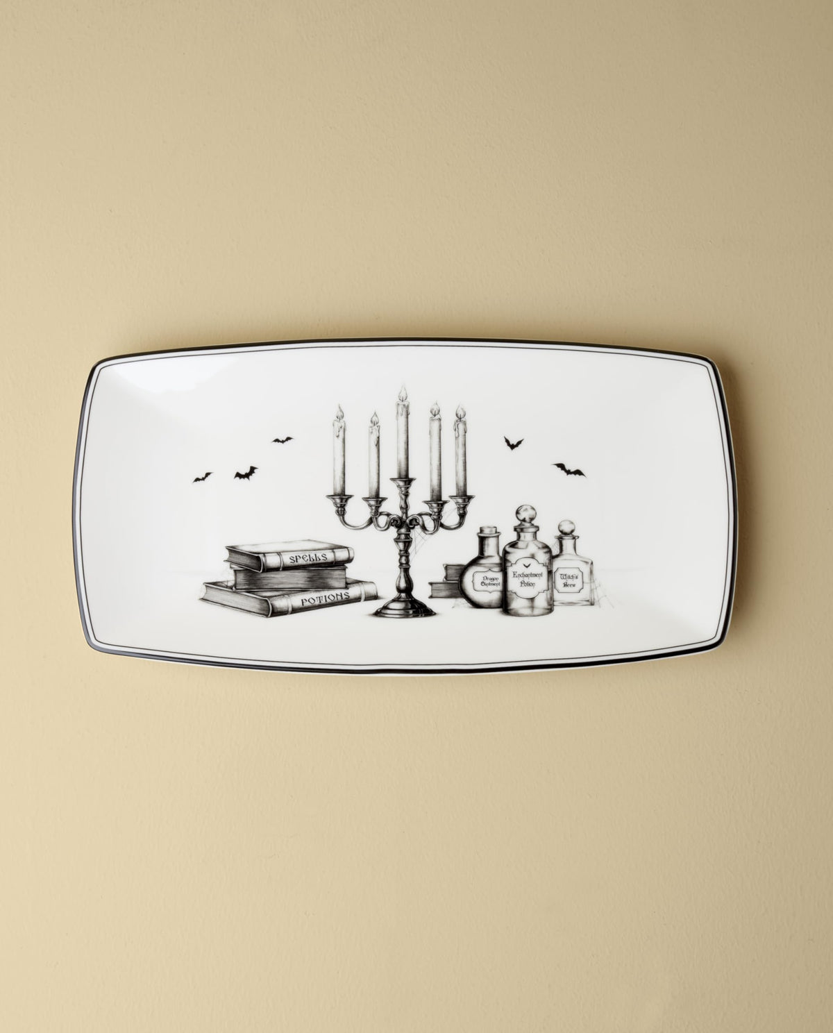 Vintage Halloween Hors Doeuvres Tray by Lenox – 13" x 6.5" x 1", Porcelain, Multicolor, Model 899239