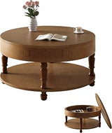 Modern Coffee Tables for Living Room, Coffee Table with Mesa de Centro | This modern coffee table features a fluted design, solid wood legs, flip-top storage, and an open shelf – perfect for li