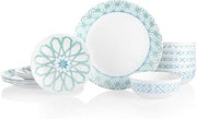 Corelle 18-Piece Service for 6, Chip Resistant Dinnerware Set, Amalfi Verde