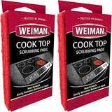 Weiman Cook Top Scrubbing Pads – Gently Clean and Remove Burned-on Food from All Smooth Top and Glass Cooktop Ranges, 3 Reusable Pads (Pack of 2)