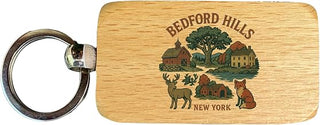 Bedford Hills New York Keepsakes Souvenir 2.5x1-Inch Wooden Keychain