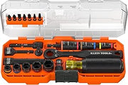 KLEIN TOOLS 65301KNECT Impact Socket Set, KNECT (S) 23-Piece SAE Pass-Through and Flip Socket Tool Set, Impact Driver Adapter, MODbox Tool Organization