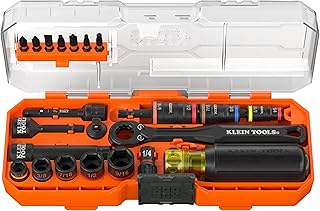 KLEIN TOOLS 65301KNECT Impact Socket Set, KNECT (S) 23-Piece SAE Pass-Through and Flip Socket Tool Set, Impact Driver Adapter, MODbox Tool Organization