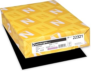 Neenah Paper 22321 Color Paper, 24lb, 8 1/2 x 11, Eclipse Black, 500 Sheets