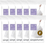 simplehuman Code F 200 Count Custom Fit Liners, Drawstring Kitchen Trash Bags, One-by-One Mess-Free Dispense, Extra Thick & Double Seamed, 50% PCR Plastic, 25 Liter / 6.6 Gallon, White