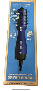 Infiniti Pro by Conair The Knot Dr All-in-One Compact Oval Hair Dryer Brush, Sapphire, 700 Watts