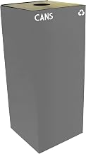 GeoCube Recycling Receptacle with Round Opening by Witt Industries – Square, 36.0 gallons, Steel, Slate, Model 36GC01-SL