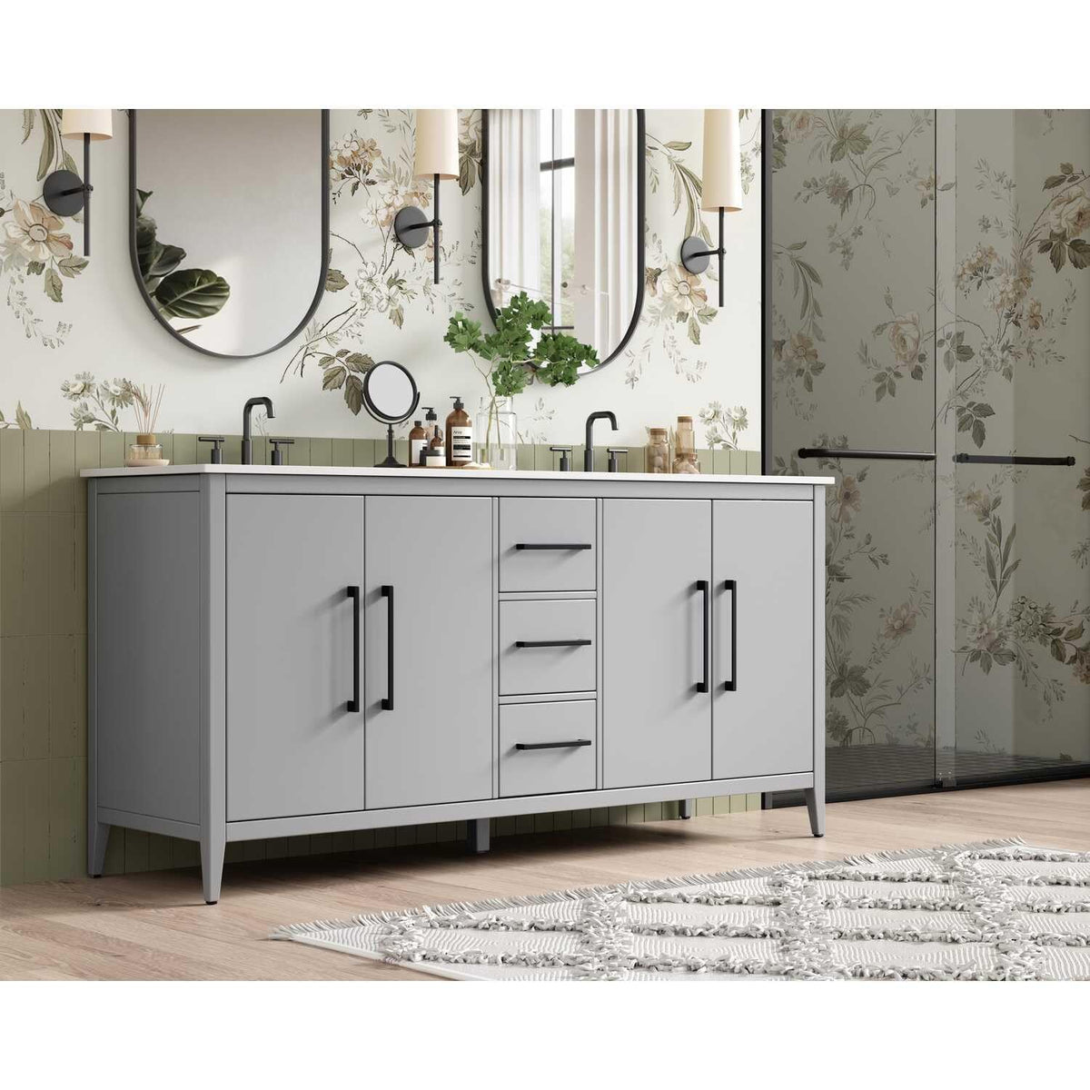 Millie Bathroom Vanity Grey by Lighting Design – Wood, Grey, Model VF29372DGR