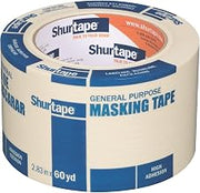 Shurtape CP 105 General Purpose Grade, Medium-High Adhesion Masking Tape, 72mm x 55m, Natural, 1 Roll (104469)