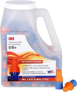 3M Performance Plus Wire Connector, O/B+JUG, 22-12 AWG, Jug of 500