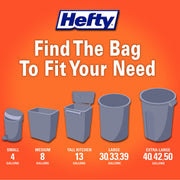 Ultra Strong Made with 50% Recovered Materials* Tall Kitchen Trash Bags by Hefty – 80 Count (Pack of 3), 13.0 gallons, Plastic, Grey, Pack of 3