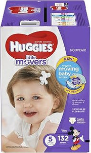 HUGGIES Little Movers Diapers, Size 5, 132 Count (Packaging May Vary)