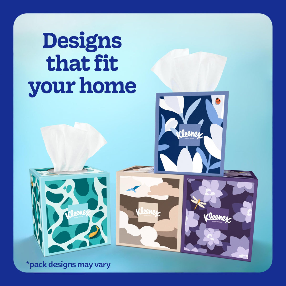 COOLTOUCH FACIAL TISSUE UPRIGHT by Kleenex – 50 Count (Pack of 1), Paper, Blue, Model 56522