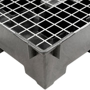Spill Containment Sump with Wire Deck by Global Industrial – 50.5"L x 50.5"W x 15.88"H, Polyethylene, Black, Model 298441