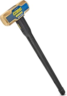 Estwing 8-Pound Brass Sledge Hammer for Metalworking/Automotive/Mining Use, Steel Locked Head, 30-Inch Indestructible Handle with Vulcanized Rubber Overlay, Reinforced Lanyard Hole