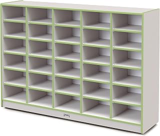 Jonti-Craft Rainbow Accents 4030JCWW130 30 Tub Mobile Storage - Without Tubs - Key Lime Green