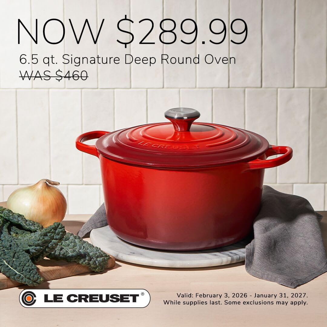 Le Creuset Enameled Cast Iron Deep Round Dutch Oven, 6.5 Quart, Sea Salt