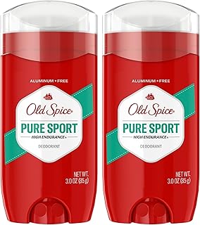 Old Spice Aluminum Free Deodorant for Men, High Endurance, 24/7 Lasting Freshness & Long Lasting Scent, 24/7 Advanced Sweat & Odor Protection, Pure Sport Scent, 3.0 oz (Pack of 2)