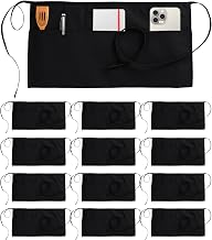 Utopia Wear 12 Pack Server Aprons with 3 Pockets, Waiter and Waitress Waist Aprons for Women with Pockets, Men Short Aprons
