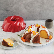 Holiday Formed 11-Cup Swirl Bundt Pan | Red by Nordic Ware – 11-Cup, 11.0 cups, Aluminum, Red, Model 53325