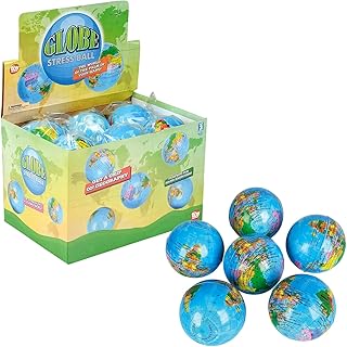 Rhode Island Novelty 3 Inch Globe Stress Ball One Dozen Per Order