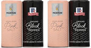 Morton Shaker Set, Himalayan Pink Salt & McCormick Ground Pepper, 2-Pack