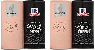 Morton Shaker Set, Himalayan Pink Salt & McCormick Ground Pepper, 2-Pack