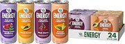 V8 +Energy Peach Mango, Orange Pineapple, Black Cherry and Pomegranate Blueberry Juice Energy Drinks, 8 fl oz Can (24 Pack)