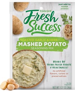 Concord Foods Mashed Potato Seasoning Mix, 1.27 oz (Pack of 1) | Roasted Garlic and Herb Flavor Seasoning Mix for Instant Mashed Potatoes - No Added Artificial Flavors, or Preservatives