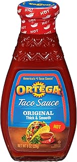 Ortega Taco Sauce, 8oz Glass Jar (Pack of 3) (Choose Heat) (Hot)