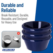 Carlisle FoodService Products Plastic Ramekin – Dips and Sauce Bowl for Home, Kitchen, and Restaurant, Melamine, 6 Ounces, Cobalt Blue, (Pack of 48)