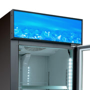27 1/8" One Section Display Freezer by MOTAK – 30.31x30.71x87.01, In Description, Black, Model MGD-1DF-27-X