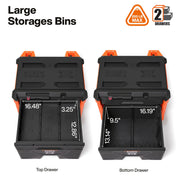 KLEIN TOOLS Two Drawer Rolling Toolbox / Orange / 250.0 pounds Tool Boxes