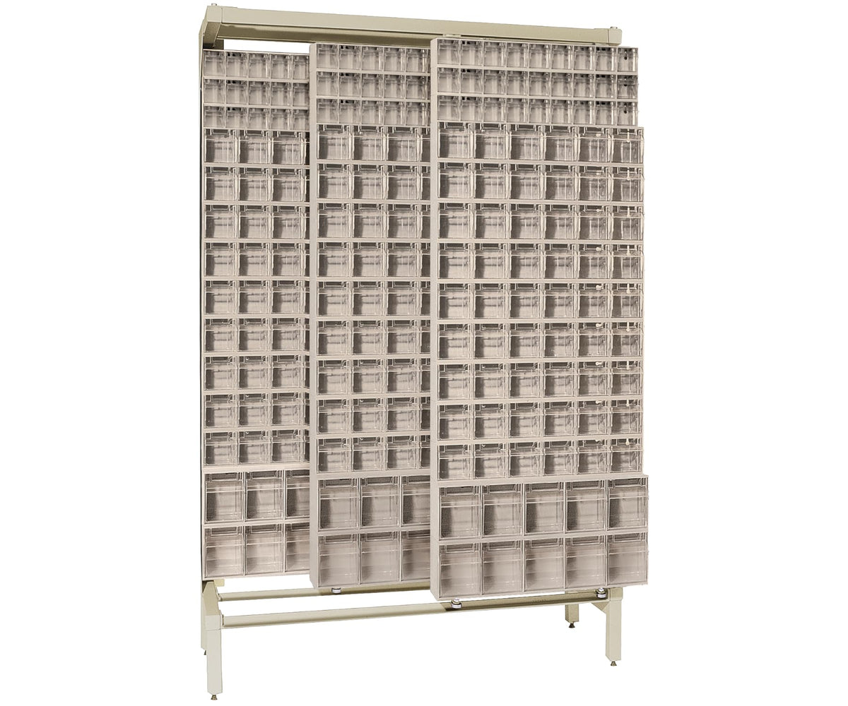 QUANTUM STORAGE SYSTEMS 77" H x 48" W x 18" D / 364 Drawers Free Standing Slider Systems Ivory / Ivory Storage Racks