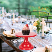 Vaguelly Iron Cake Stand, Small Red 8 Inch Round
