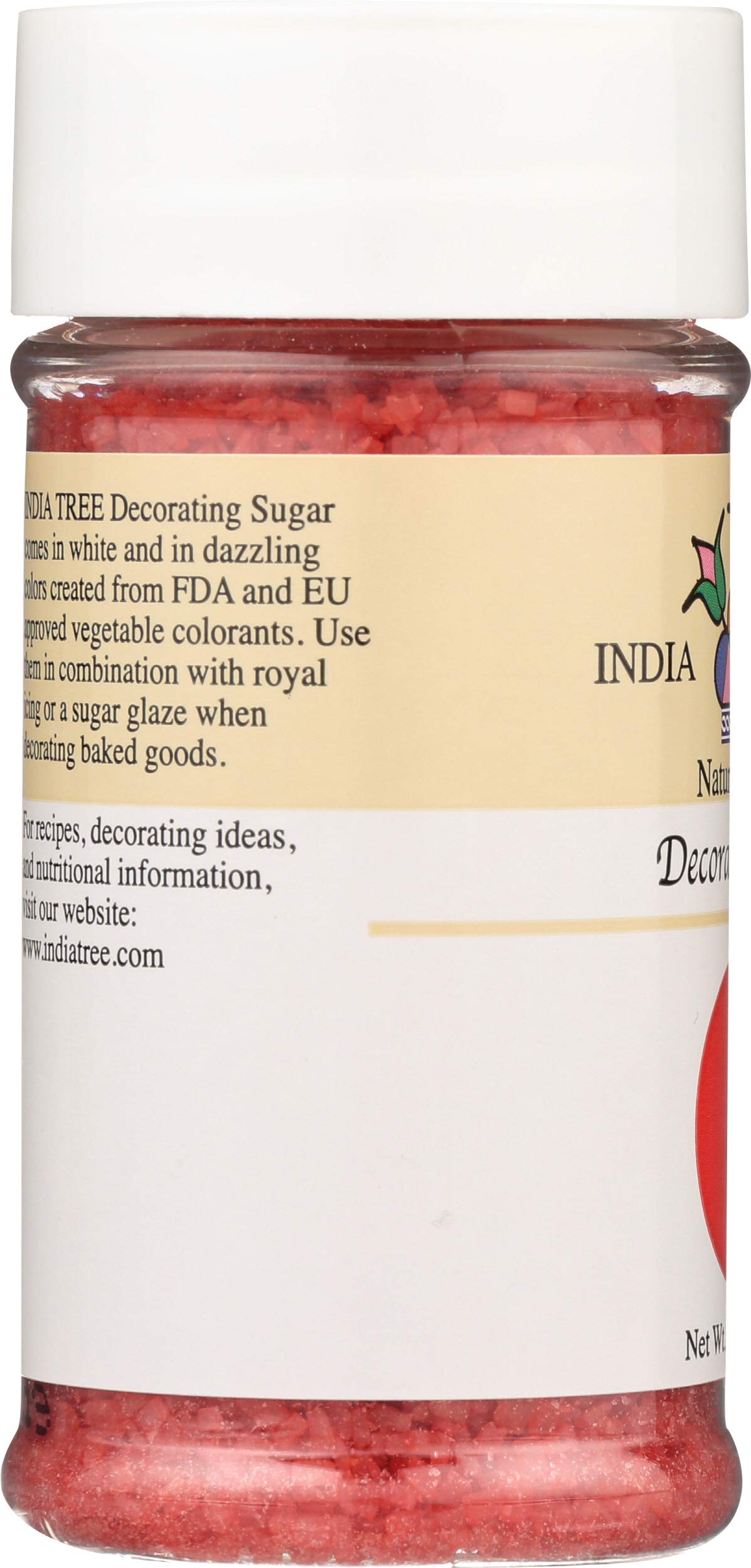 Red Decorating Sugar by India Tree – 3.3 Ounce (Pack of 1), Red, Model 0734865102523