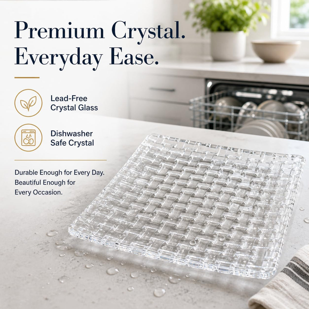 Dancing Stars Bossa Nova Crystal Plate by Nachtmann – 11", 0 milliliters, Crystal, White, Model 0081398-0