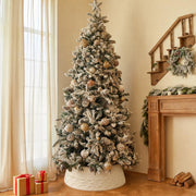 Noiclub Knit Christmas Tree Collar, Cream Cable, 23-30 Inch Diameter