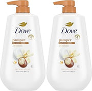 Dove Body Wash with Pump Pamper Shea Butter & Vanilla for 24hr Lotion-Soft Skin Moisturizing Skin Cleanser with No Sulfates No Parabens 30.6 oz (Pack of 2)