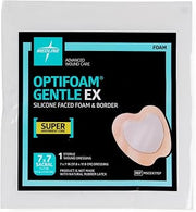 Medline Optifoam Gentle EX Sacrum Foam Dressing, 7" x 7", in Educational Packaging, Each