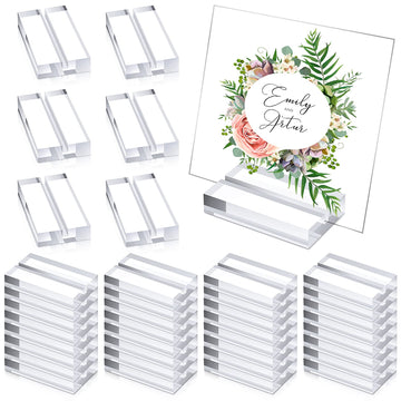 Blulu Acrylic Place Card Holders, 2 Inch Clear Stands with 3mm Slot, Set of 60