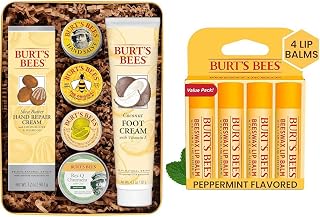 Burt's Bees Classics Valentines Day Gifts Set, 6 Products in Giftable Tin – Cuticle Cream & Lip Balm Valentines Day Gifts, Original Beeswax, Lip Moisturizer With Responsibly Source