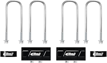 Eibach Leaf Spring Block, 2.5 in Height, Hardware/U-Bolts, Aluminum, Black Anodized, compatible with Ford Fullsize Truck 2021-25, Kit