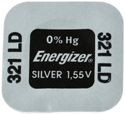 SR321 Silver Oxide Button Cell Battery by Energizer – 1 Count (Pack of 1), Silver, Model 635710