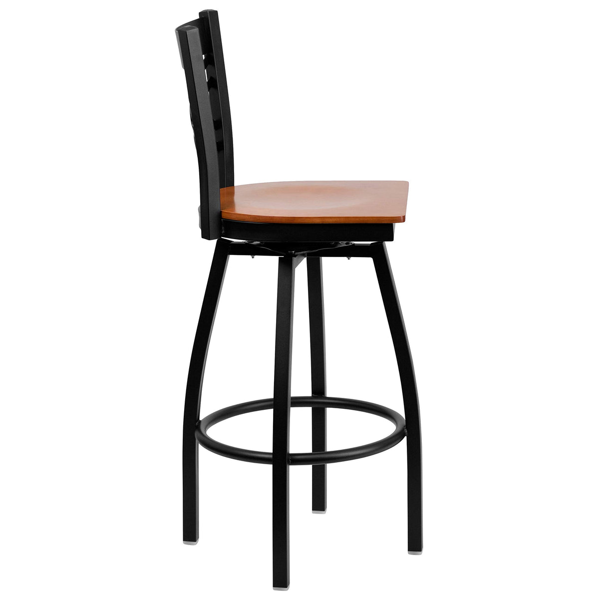 Flash Furniture Cherry Wood Seat/Black Metal Frame / 2 Pack / 1 Barstools